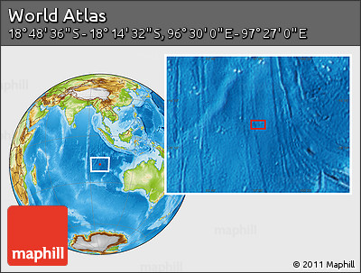 Physical Location Map of the Area around 18° 31' 34" S, 96° 58' 29" E