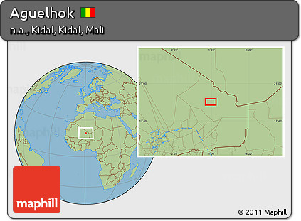 Savanna Style Location Map of Aguelhok