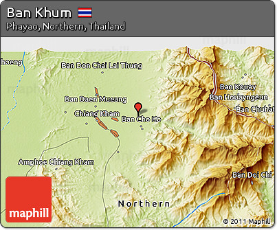 Physical 3D Map of Ban Khum