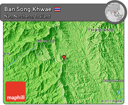 Political 3D Map of Ban Song Khwae