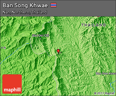 Political 3D Map of Ban Song Khwae