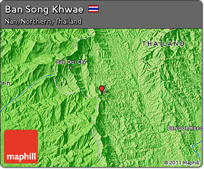Political 3D Map of Ban Song Khwae