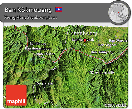 Satellite 3D Map of Ban Kôkmouang