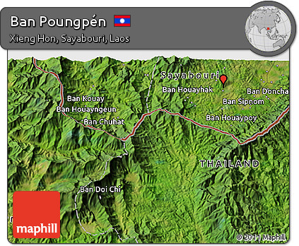 Satellite 3D Map of Ban Poungpén