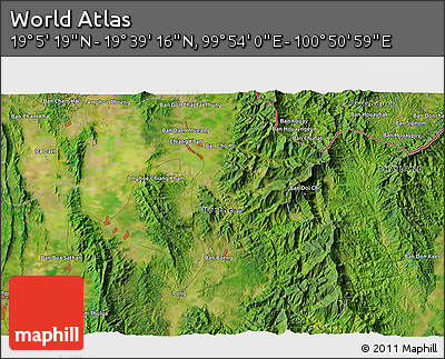 Satellite 3D Map of the Area around 19° 22' 18" N, 100° 22' 30" E