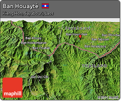 Satellite 3D Map of Ban Houayté