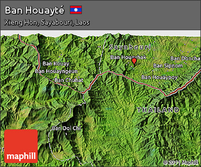 Satellite 3D Map of Ban Houayté