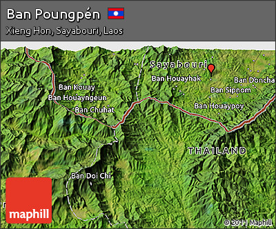 Satellite 3D Map of Ban Poungpén