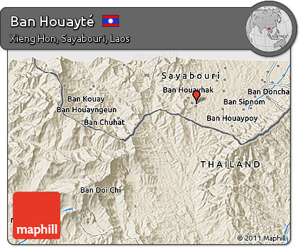 Shaded Relief 3D Map of Ban Houayté