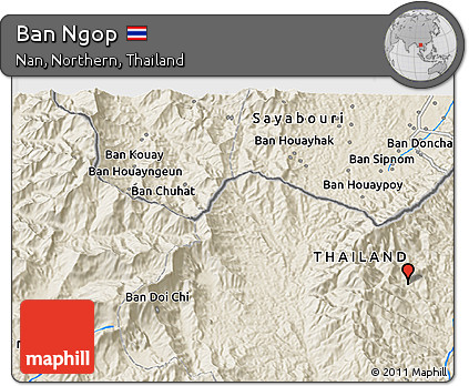 Shaded Relief 3D Map of Ban Ngop