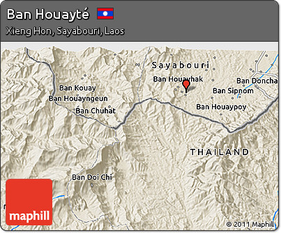 Shaded Relief 3D Map of Ban Houayté