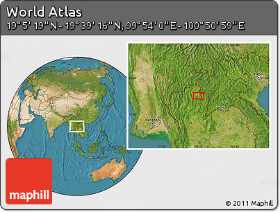 Satellite Location Map of the Area around 19° 22' 18" N, 100° 22' 30" E