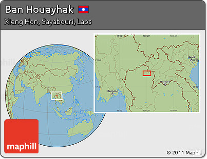 Savanna Style Location Map of Ban Houayhak