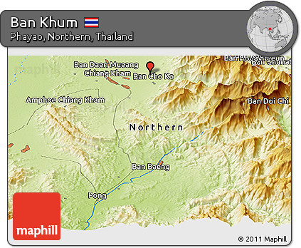 Physical Panoramic Map of Ban Khum