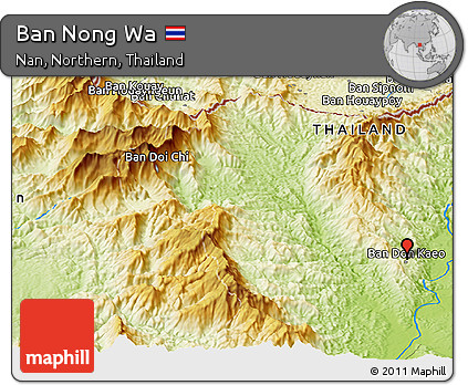 Physical Panoramic Map of Ban Nong Wa