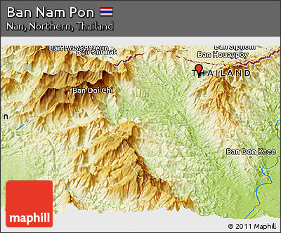 Physical Panoramic Map of Ban Nam Pon
