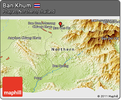 Physical Panoramic Map of Ban Khum