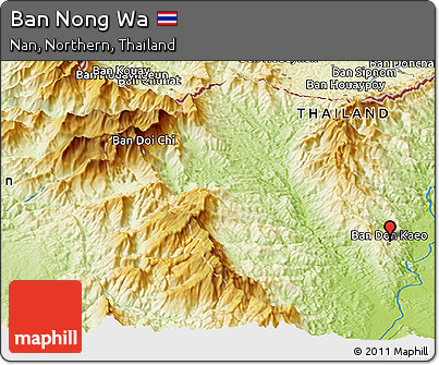 Physical Panoramic Map of Ban Nong Wa