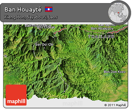 Satellite Panoramic Map of Ban Houayté