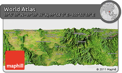 Satellite Panoramic Map of the Area around 19° 22' 18" N, 100° 22' 30" E