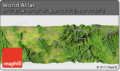 Satellite Panoramic Map of the Area around 19° 22' 18" N, 100° 22' 30" E