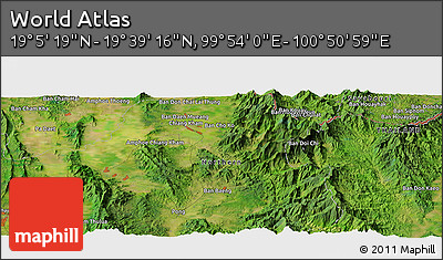 Satellite Panoramic Map of the Area around 19° 22' 18" N, 100° 22' 30" E