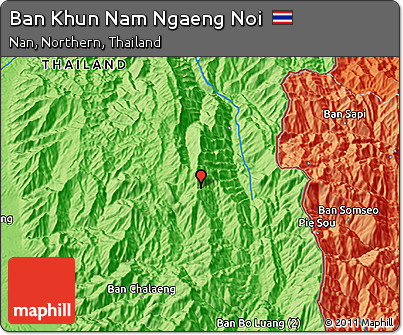 Political 3D Map of Ban Khun Nam Ngaeng Noi