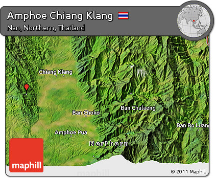 Satellite 3D Map of Amphoe Chiang Klang