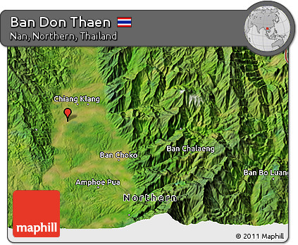 Satellite 3D Map of Ban Don Thaen