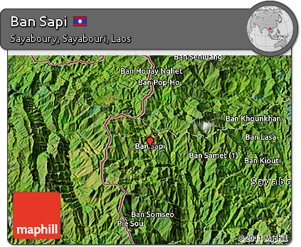 Satellite 3D Map of Ban Sapi