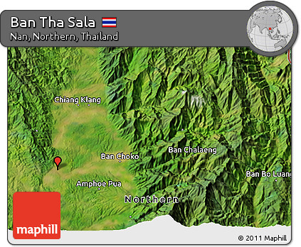 Satellite 3D Map of Ban Tha Sala