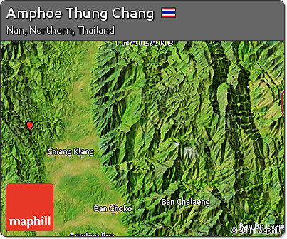 Satellite 3D Map of Amphoe Thung Chang