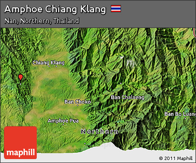 Satellite 3D Map of Amphoe Chiang Klang