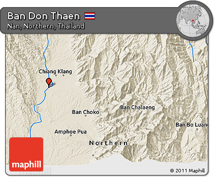 Shaded Relief 3D Map of Ban Don Thaen