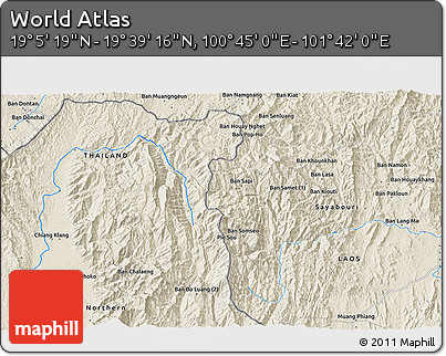 Shaded Relief 3D Map of the Area around 19° 22' 18" N, 101° 13' 29" E
