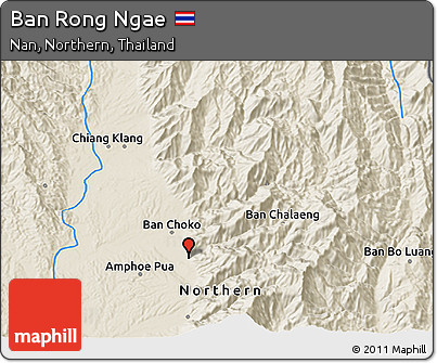 Shaded Relief 3D Map of Ban Rong Ngae