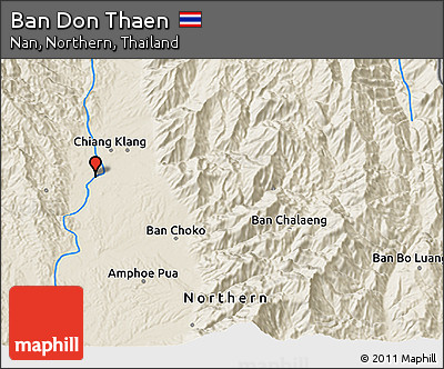 Shaded Relief 3D Map of Ban Don Thaen