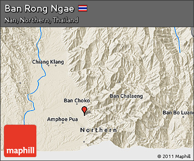 Shaded Relief 3D Map of Ban Rong Ngae