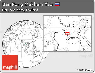 Blank Location Map of Ban Pong Makham Yao