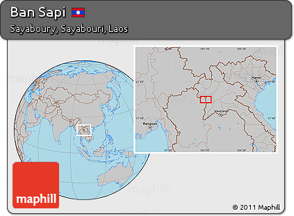Gray Location Map of Ban Sapi