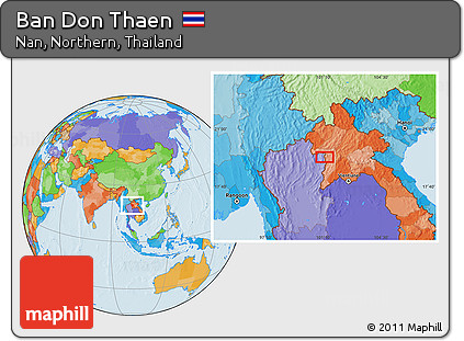 Political Location Map of Ban Don Thaen