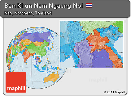 Political Location Map of Ban Khun Nam Ngaeng Noi
