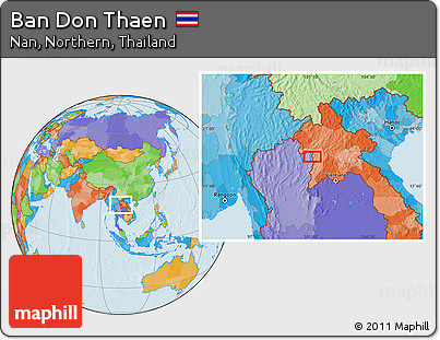 Political Location Map of Ban Don Thaen
