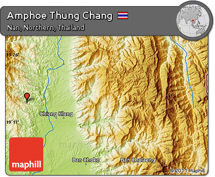 Physical Map of Amphoe Thung Chang