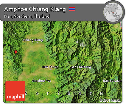 Satellite Map of Amphoe Chiang Klang