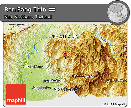 Physical Panoramic Map of Ban Pang Thin