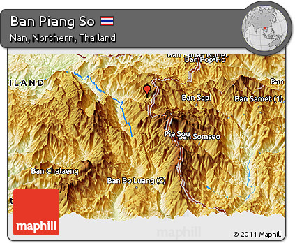 Physical Panoramic Map of Ban Piang So