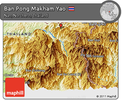 Physical Panoramic Map of Ban Pong Makham Yao