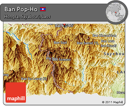 Physical Panoramic Map of Ban Pop-Ho