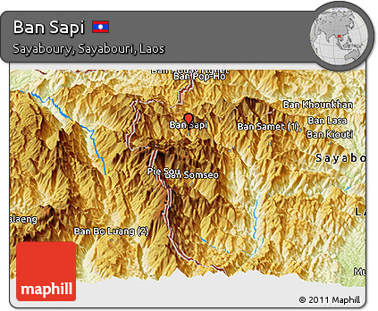 Physical Panoramic Map of Ban Sapi